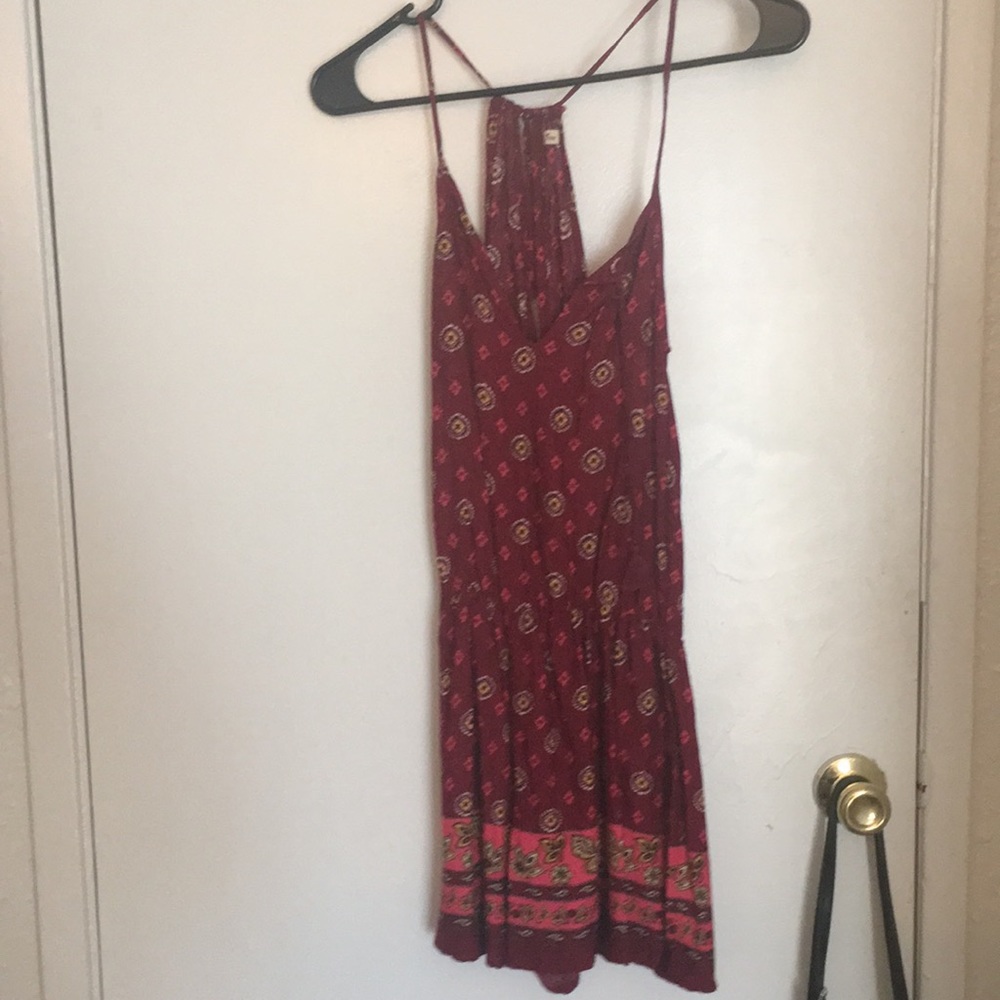 Red. Flowy romper